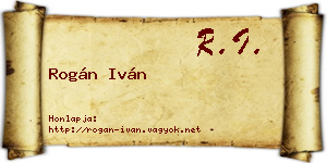 Rogán Iván névjegykártya